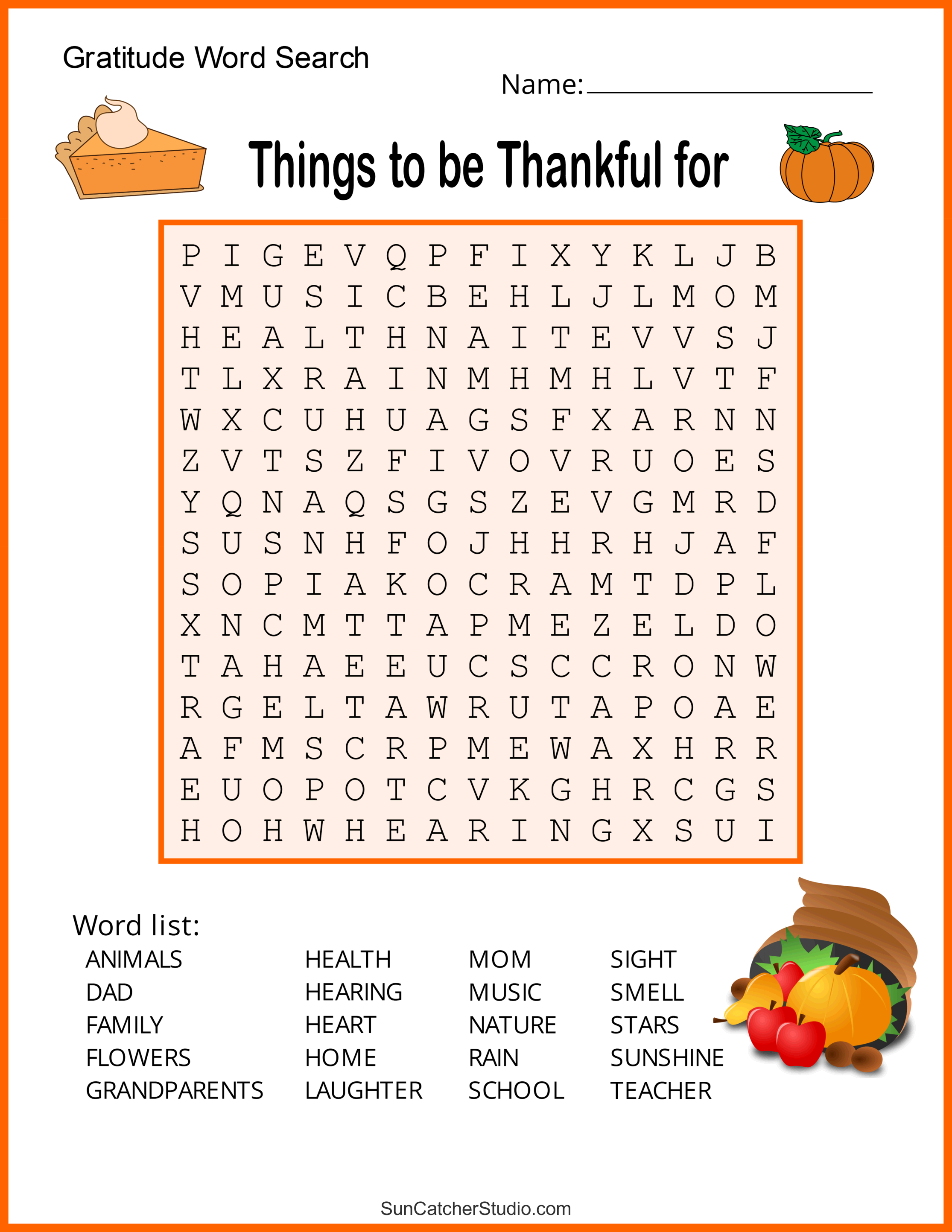 thanksgiving word search (free printable puzzles) – free